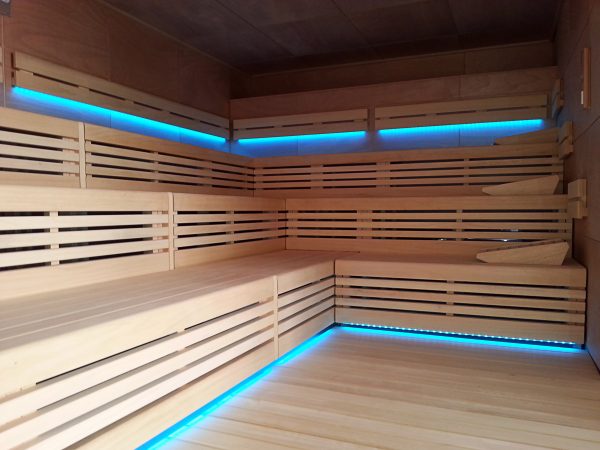 piscinas wellness sauna lounge led